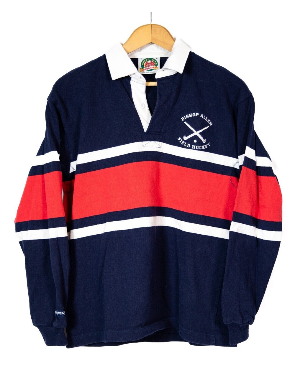 Barbarian Rugby Wear Long Sleeve Shirt Blue and Red Made in Canada - Men's Small